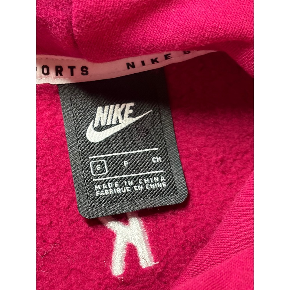 Nike Sportswear NSW Quilted Mixed Media Hoodie Berry Pink Embroidered Logo Small - Picture 9 of 11